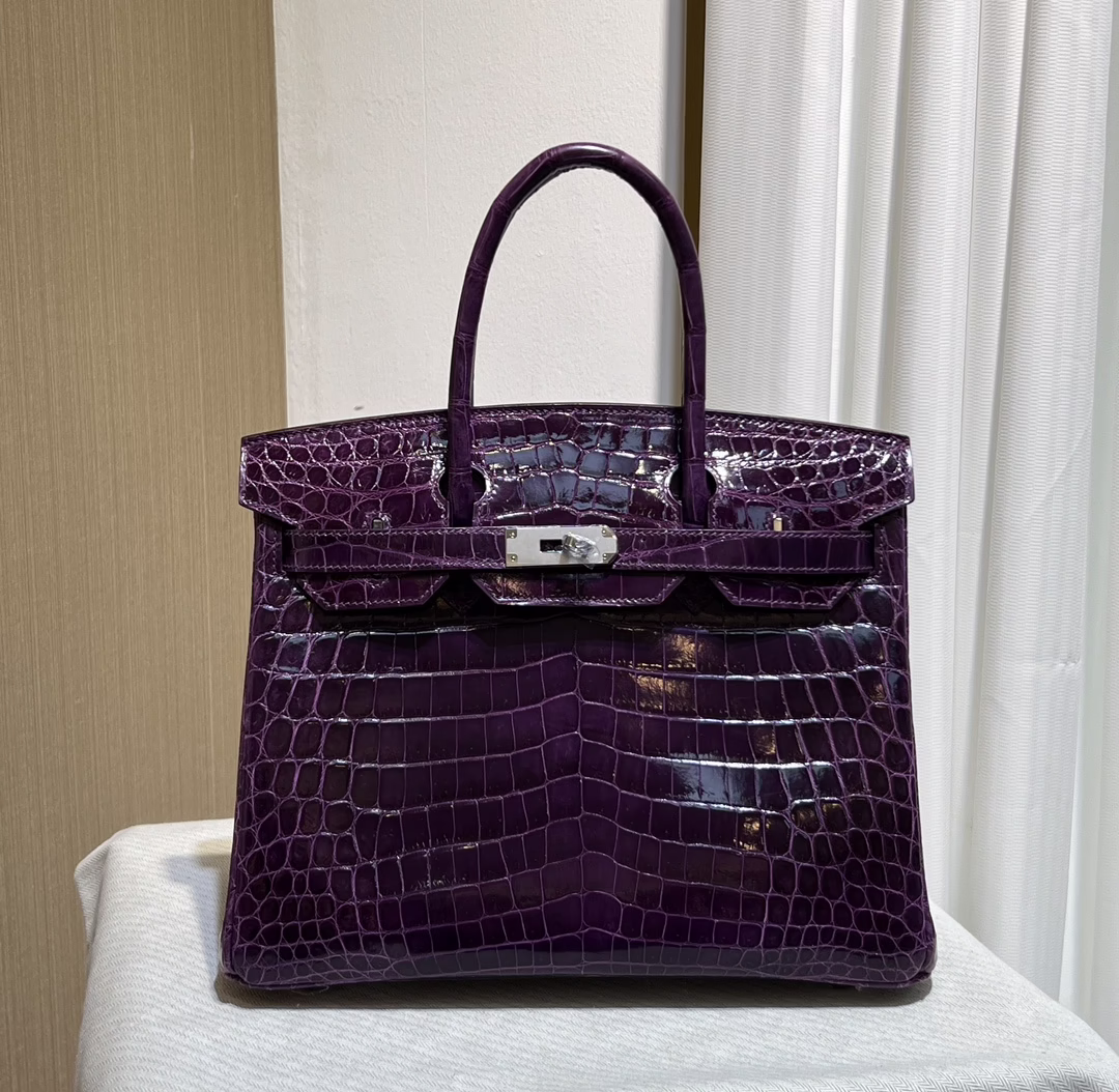 bk30 Grape Purple Nile Silver Buckle spot-high replica bags