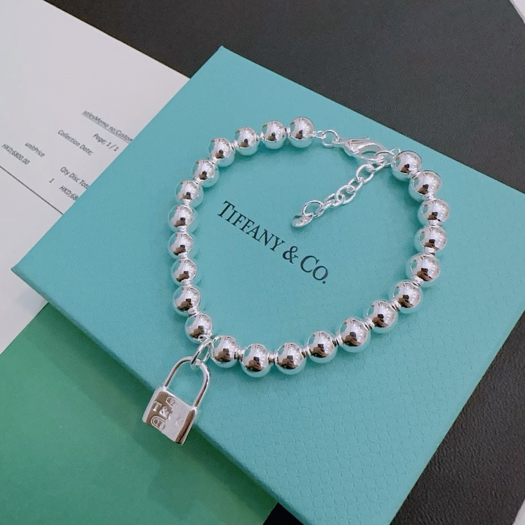 P200 Tiffany 🩵 TIFFNY&CO. counter exquisite silver version bracelet celebrity style retro old style original replica pure handmade ~ genuine mold 💝 trendy fashion must-have men and women can wear couples style rock punk silver style trendy all-match official website style 💯 (8m adjustable)