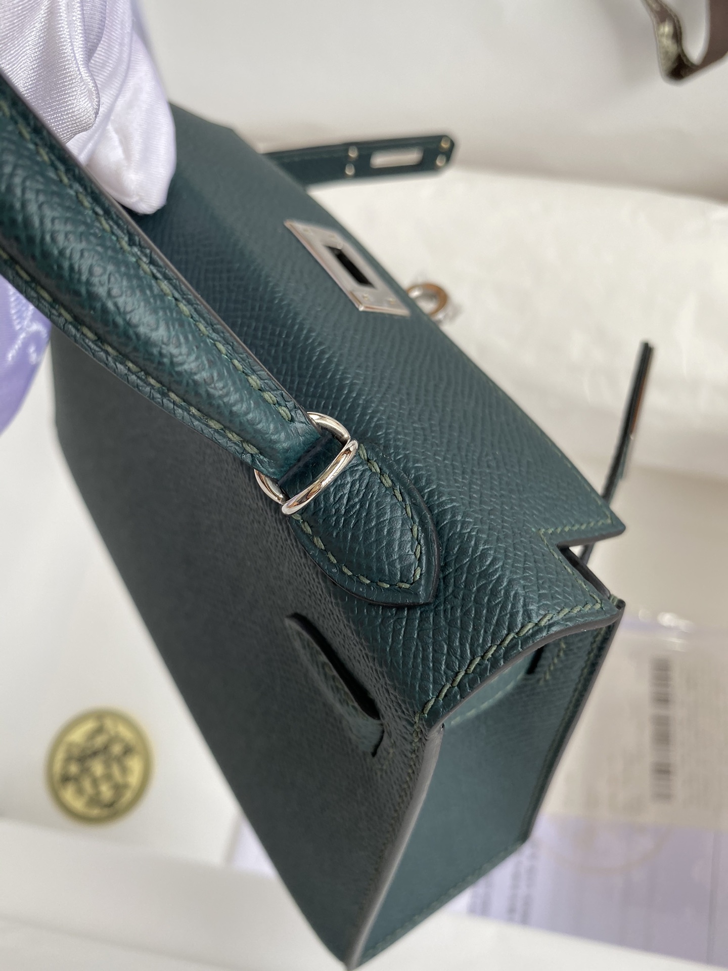 图片[7]-👉二代Mini Kelly 19cm 进口Epsom皮 松柏绿 银扣-高仿包包