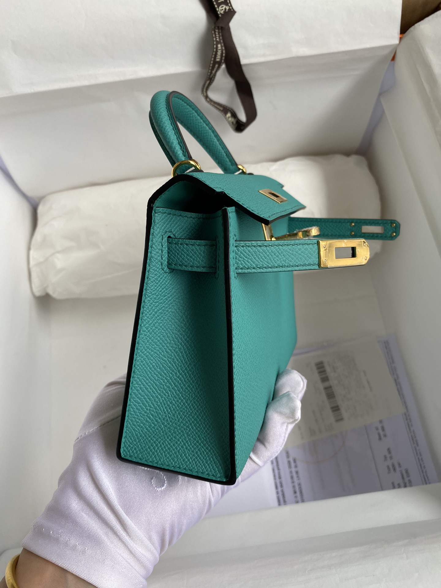 图片[6]-👉二代Mini Kelly 19cm 进口Epsom皮 维罗纳绿 金扣-高仿包包