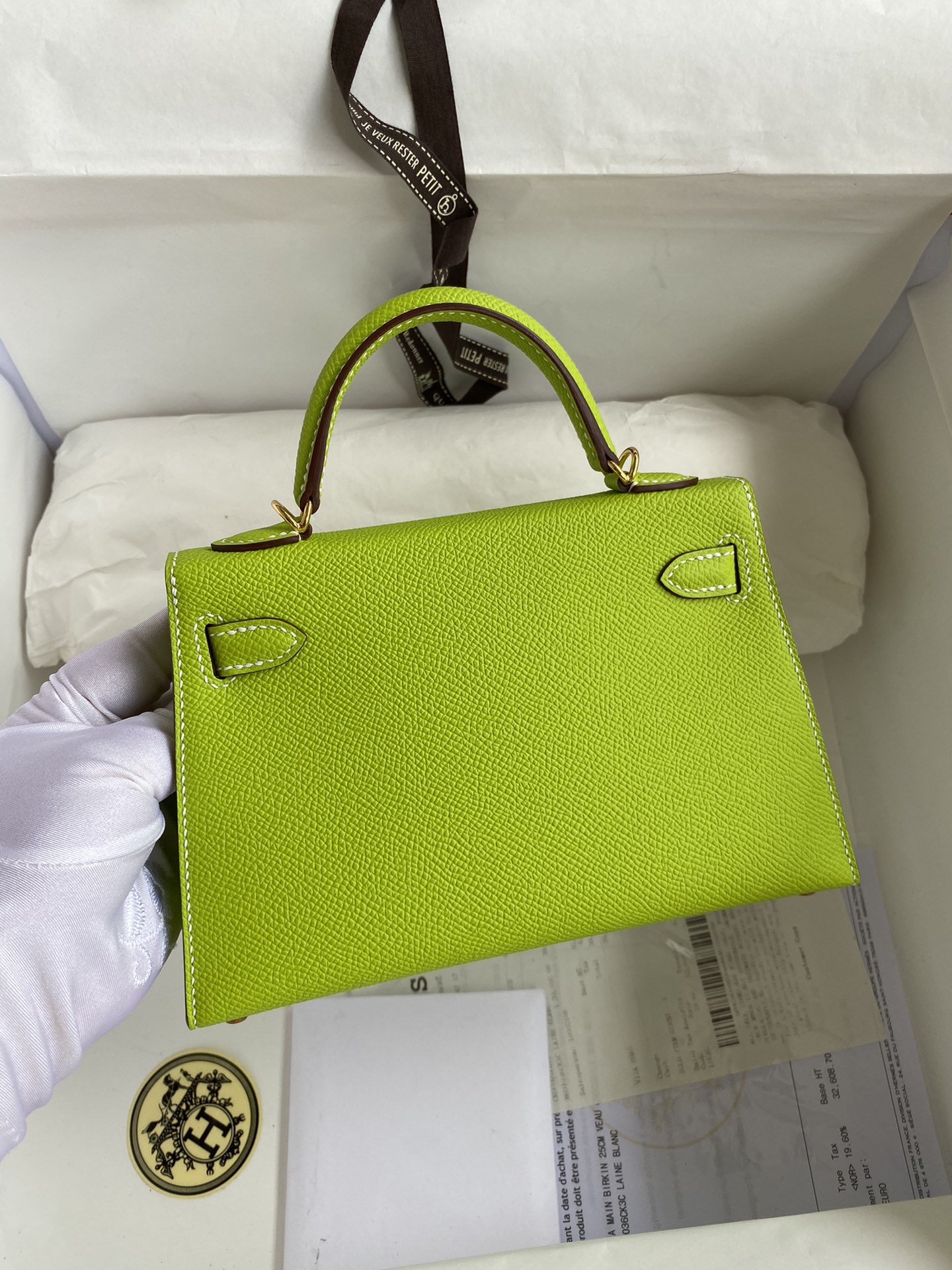 Picture[2]-👉 2nd Generation Mini Kelly 19cm Imported Epsom Leather Apple Green Gold Buckle-High Fake Bags