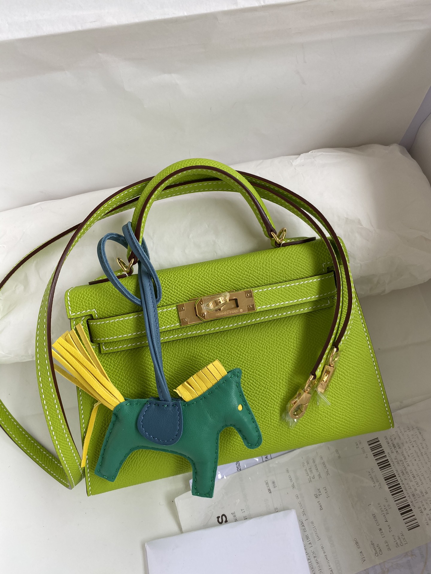 Picture[9]-👉 Second Generation Mini Kelly 19cm Imported Epsom Leather Apple Green Gold Buckle-High Fake Bags