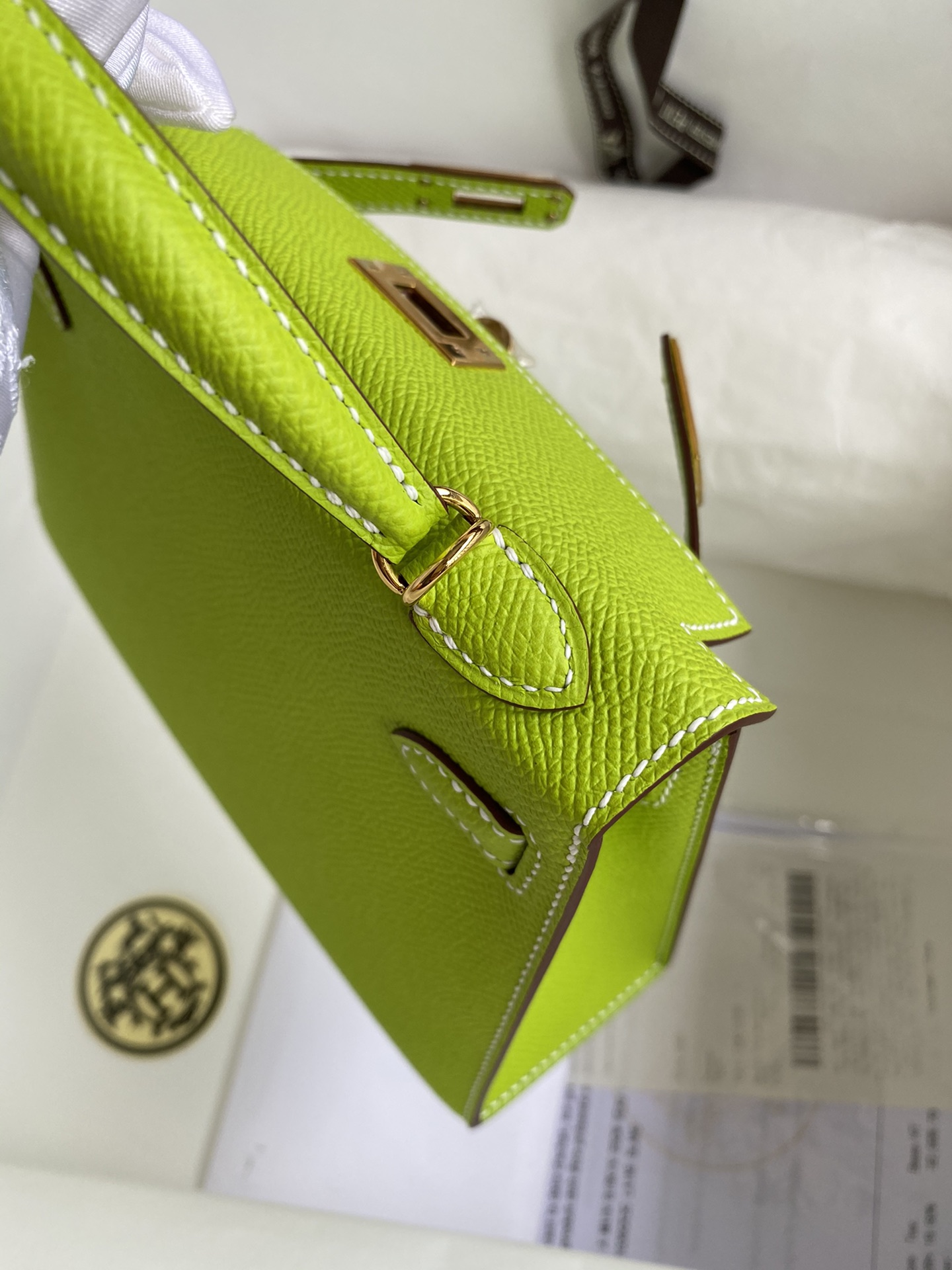 Picture[7]-👉 Second Generation Mini Kelly 19cm Imported Epsom Leather Apple Green Gold Buckle-High Fake Bags