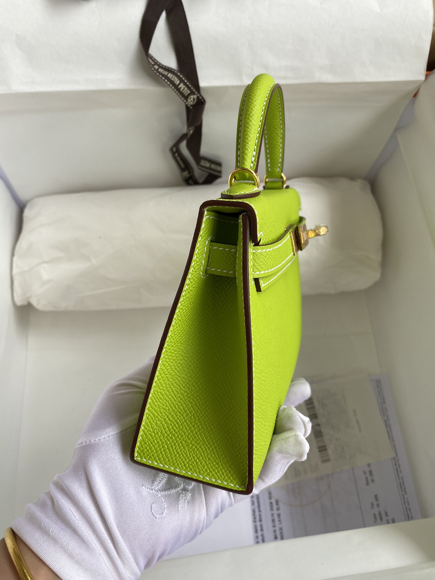 Picture[3]-👉 2nd Generation Mini Kelly 19cm Imported Epsom Leather Apple Green Gold Buckle-High Fake Bags