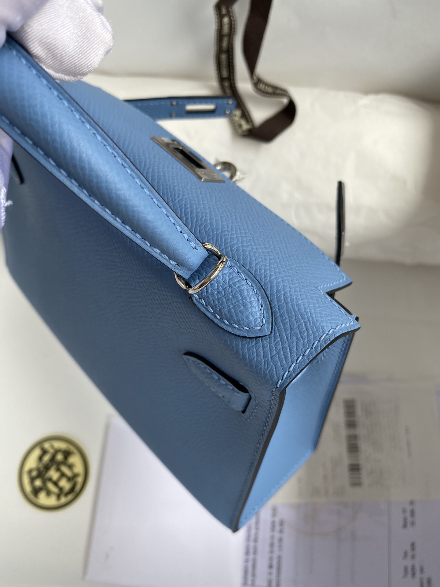 图片[7]-👉二代Mini Kelly 19cm 进口Epsom皮 天堂蓝 金扣-高仿包包