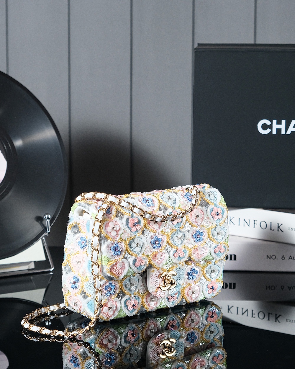 Picture [2]-CHANEL 𝟮𝟰𝗔 Haute Couture Heavy duty sequin bag cf (with rear insert pocket) will be shipped soon-High-fashion bags