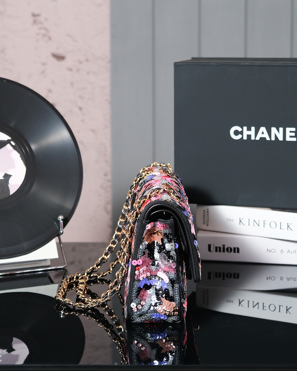 Picture [3]-CHANEL 𝟐𝟒𝐬 Heavy work Sequins 𝙘𝙛 Dimensions: 15.5 x 25.5 x 6. Collections-High Faux Bags