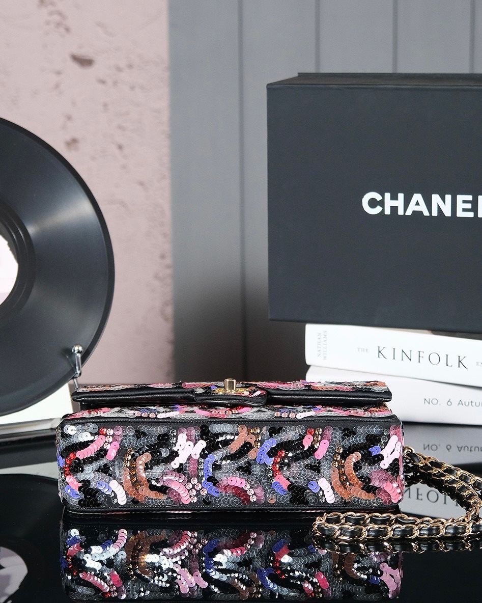 Picture [5]-CHANEL 𝟐𝟒𝐬 Heavy work Sequins 𝙘𝙛 Dimensions: 15.5 x 25.5 x 6. Collections-High Faux Bags