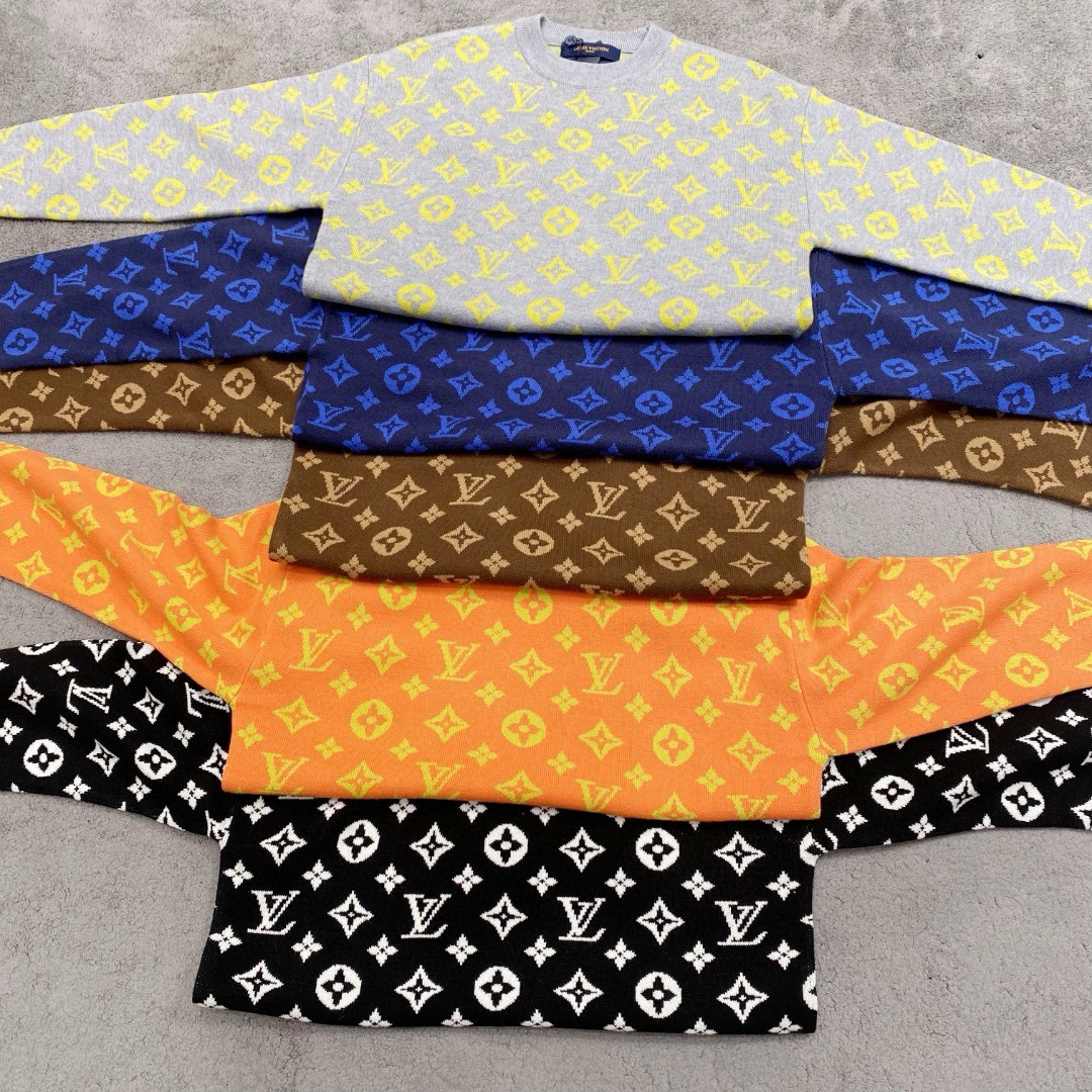 Picture [7]-P600 LV 2024 fall and winter latest series of knitted wool sweater sweater series Counter 1:1 top reproduction full quality! Thickened paragraph hipster must-have single product! Know the goods of the old iron hurry to get down Fabric: 100% wool size M ~ 3XL 178 150 pounds to wear L maximum wear 210 pounds-high-fashion bags!