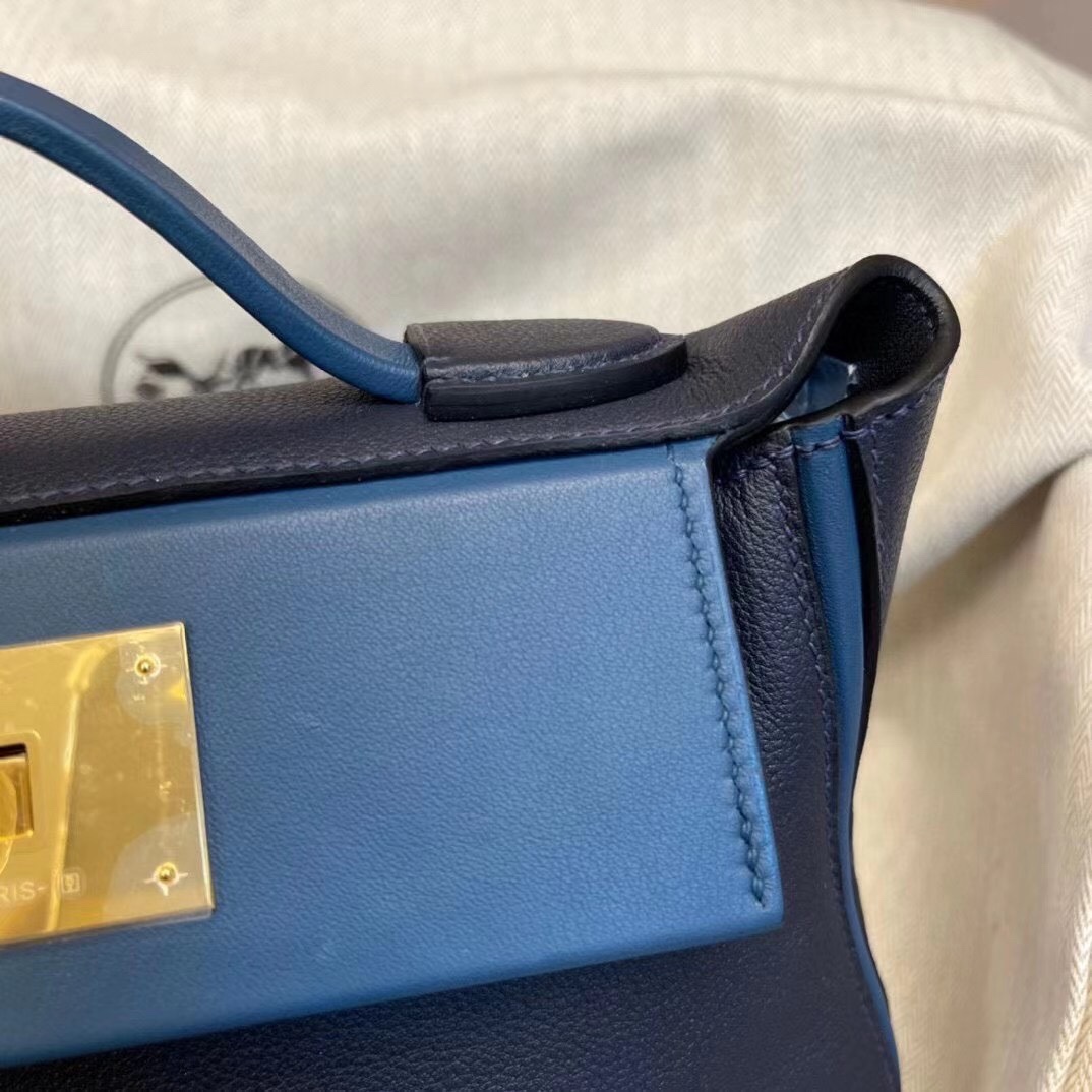 Strongly planted｜Mini 2424 Evercolor 2Z Midnight Blue Split Navy Blue Gold Buckle Light retro breath not only looks beautiful but also a variety of back easy to hold (handheld, shoulder, cross-body, shoulders) double straps back method is super practical, the content of the content is very full of exquisite and elegant and casual each back method can present a different style [victory]!