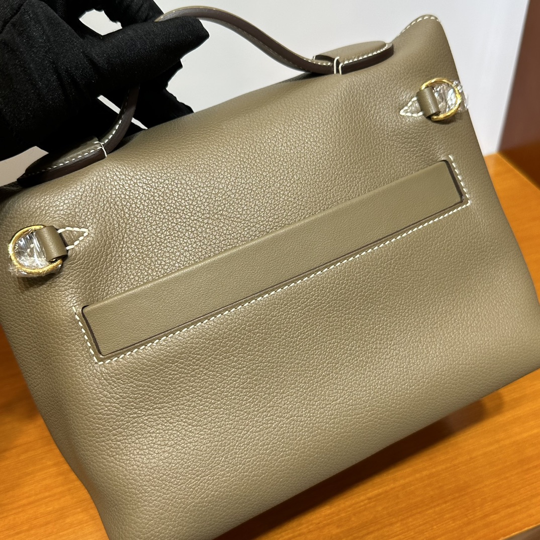 Image[6]-Mini2424 Evercolor/Swift Ck18 Elephant Gray Gold Buckle First Grade Craftsmanship Handmade Wax Stitching Ghw-High Fake Bags