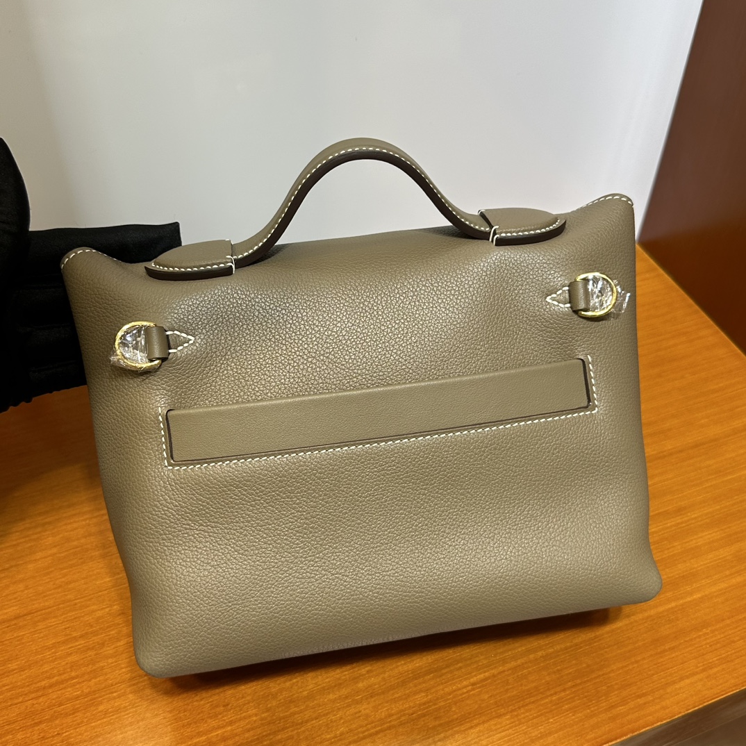 Image[5]-Mini2424 Evercolor/Swift Ck18 Elephant Gray Gold Buckle First Grade Craftsmanship Handmade Wax Stitching Ghw-High Fake Bags
