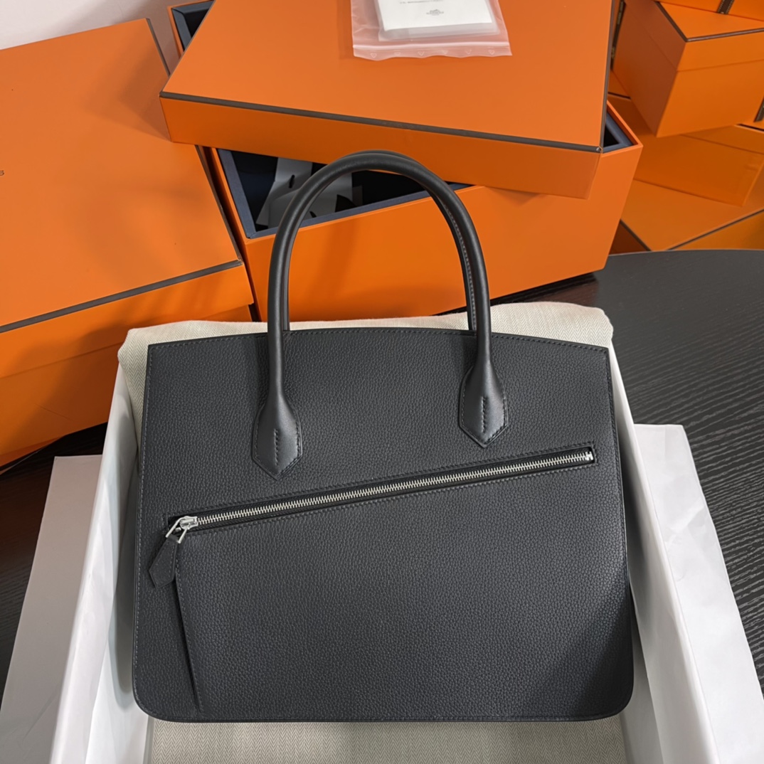 Image [5]-New arrival in stock 🐎Birkin desordre 30cm irregular model togo black with silver buckle Handmade-High Fake Bags