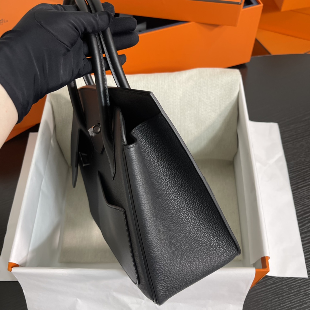 Image [4]-New arrival in stock 🐎Birkin desordre 30cm irregular model togo black with silver buckle Handmade-High Fake Bags