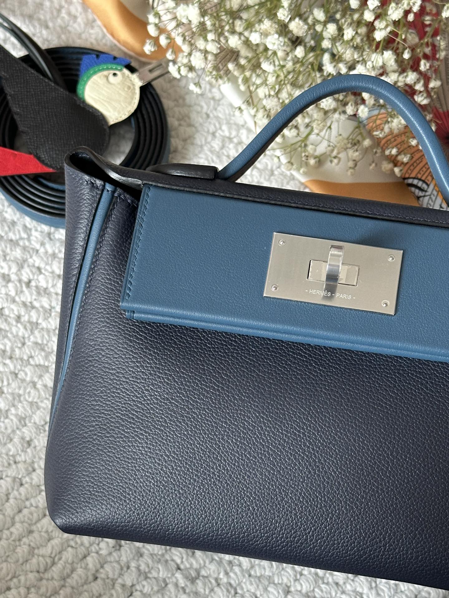 Picture [3]-Spot ✔️Mini2424 midnight blue/navy eve/sw silver buckle-High-fashion bags