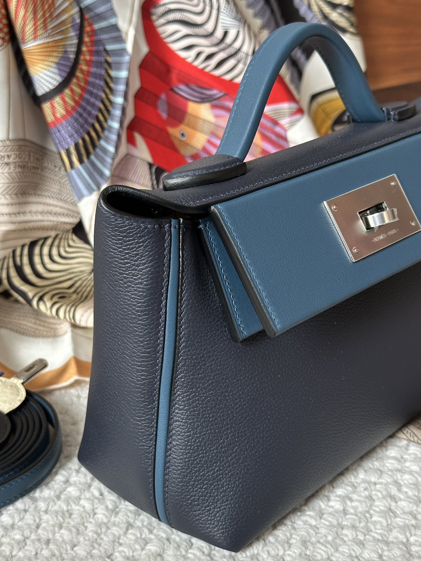 Picture [4]-Spot ✔️Mini2424 midnight blue/navy eve/sw silver buckle-High-fashion bags