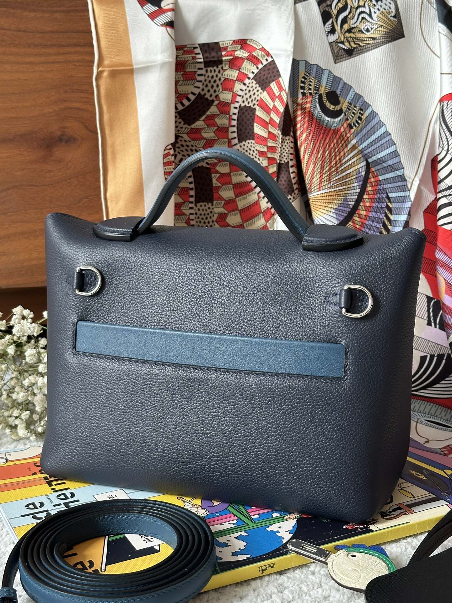 Picture [5]-Spot ✔️Mini2424 midnight blue/navy eve/sw silver buckle-High-fashion bags