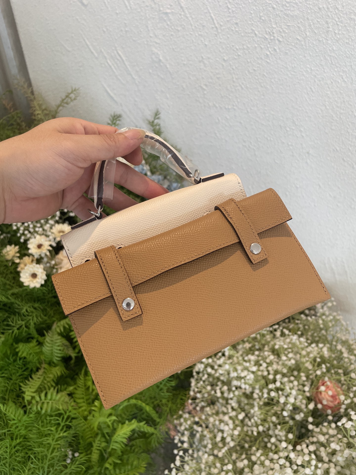 Picture [5]-Hermes Mosaic doll bag spot cream white-high-fashion bags