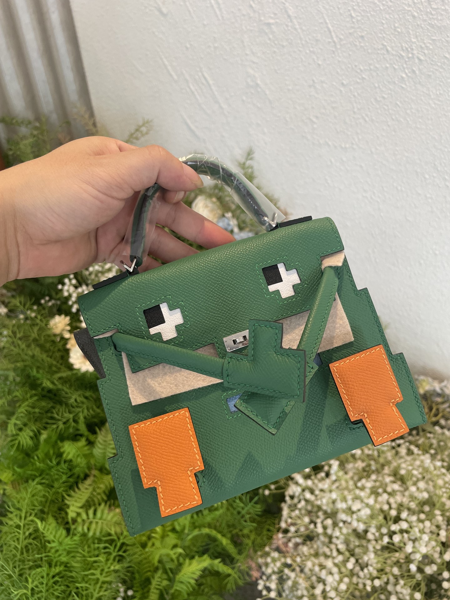 Hermes Mosaic doll bag spot frog green-high replica bags
