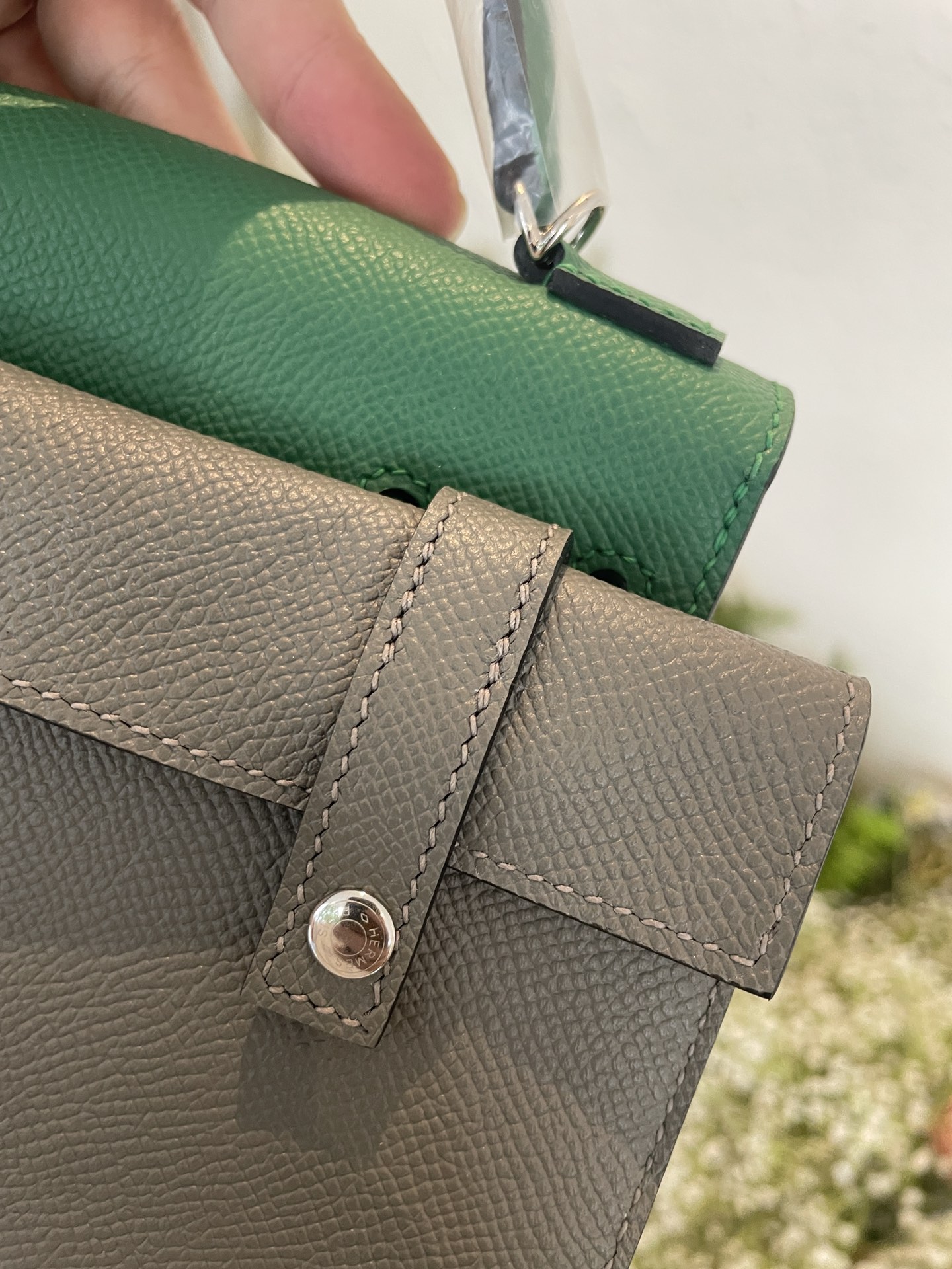 Picture [6]-Hermes mosaic doll bag spot frog green-high imitation bags