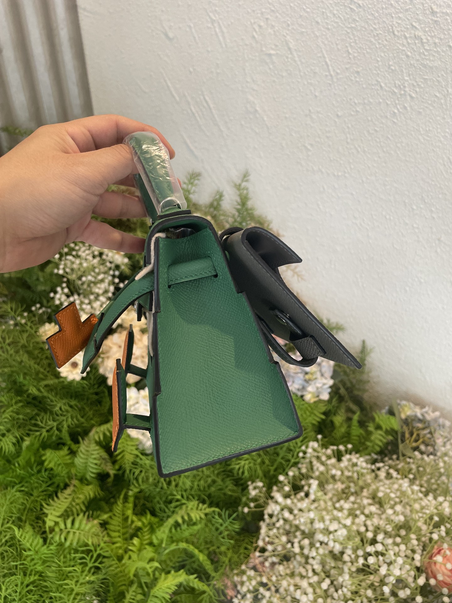 Picture [4]-Hermes mosaic doll bag spot frog green-high imitation bags
