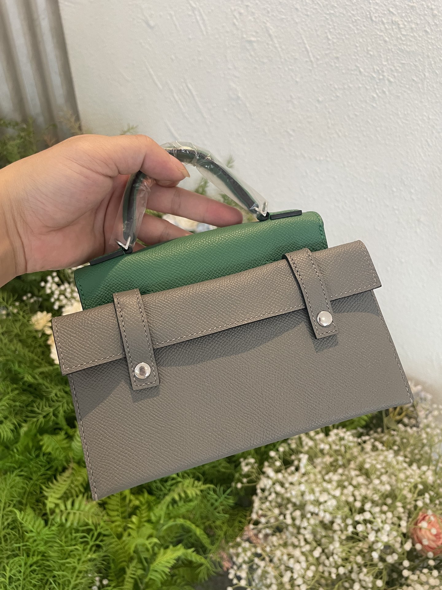 Picture [5]-Hermes mosaic doll bag spot frog green-high imitation bags