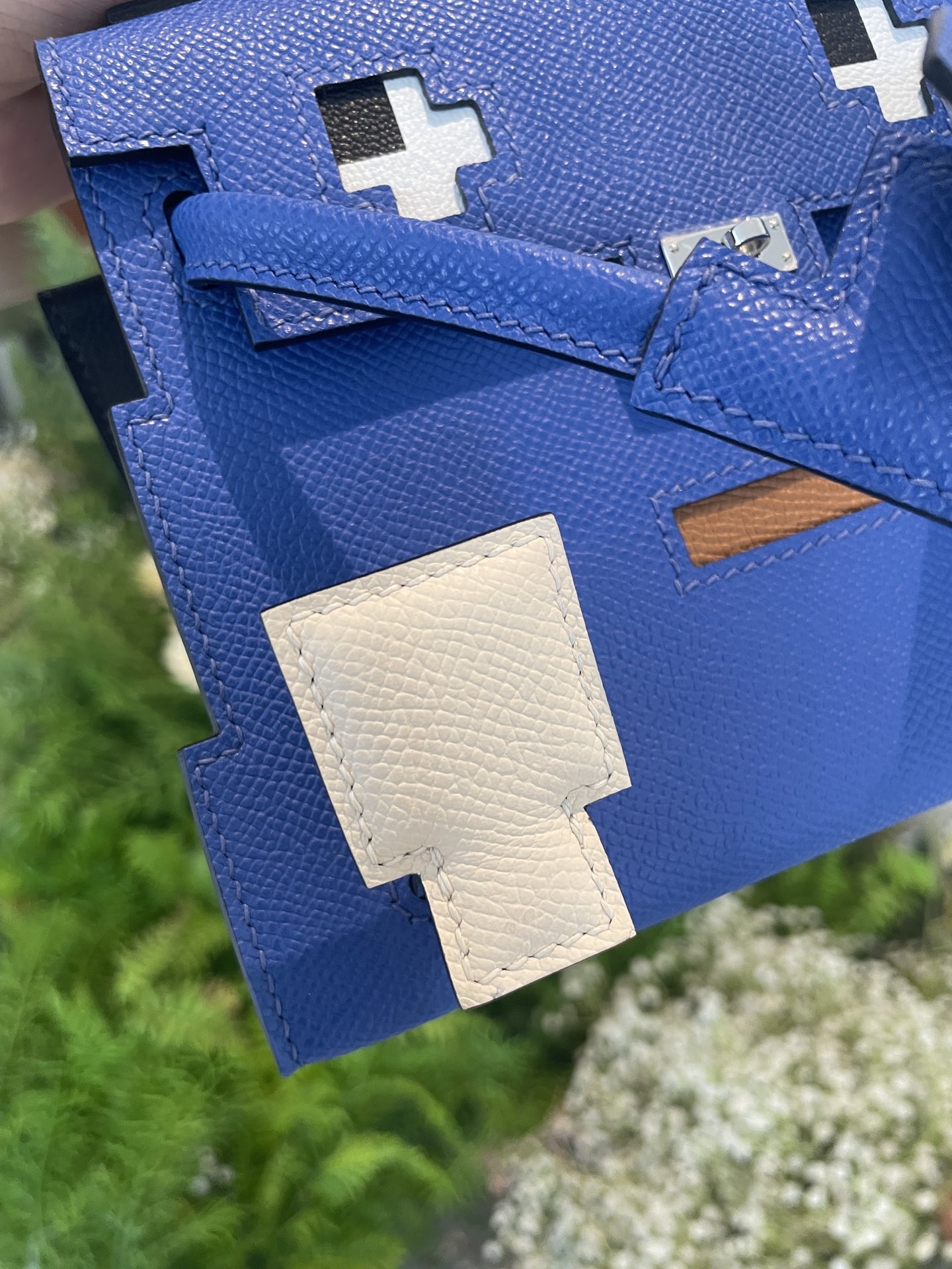 Picture [3]-Hermes mosaic doll bag spot electric blue-high imitation bags