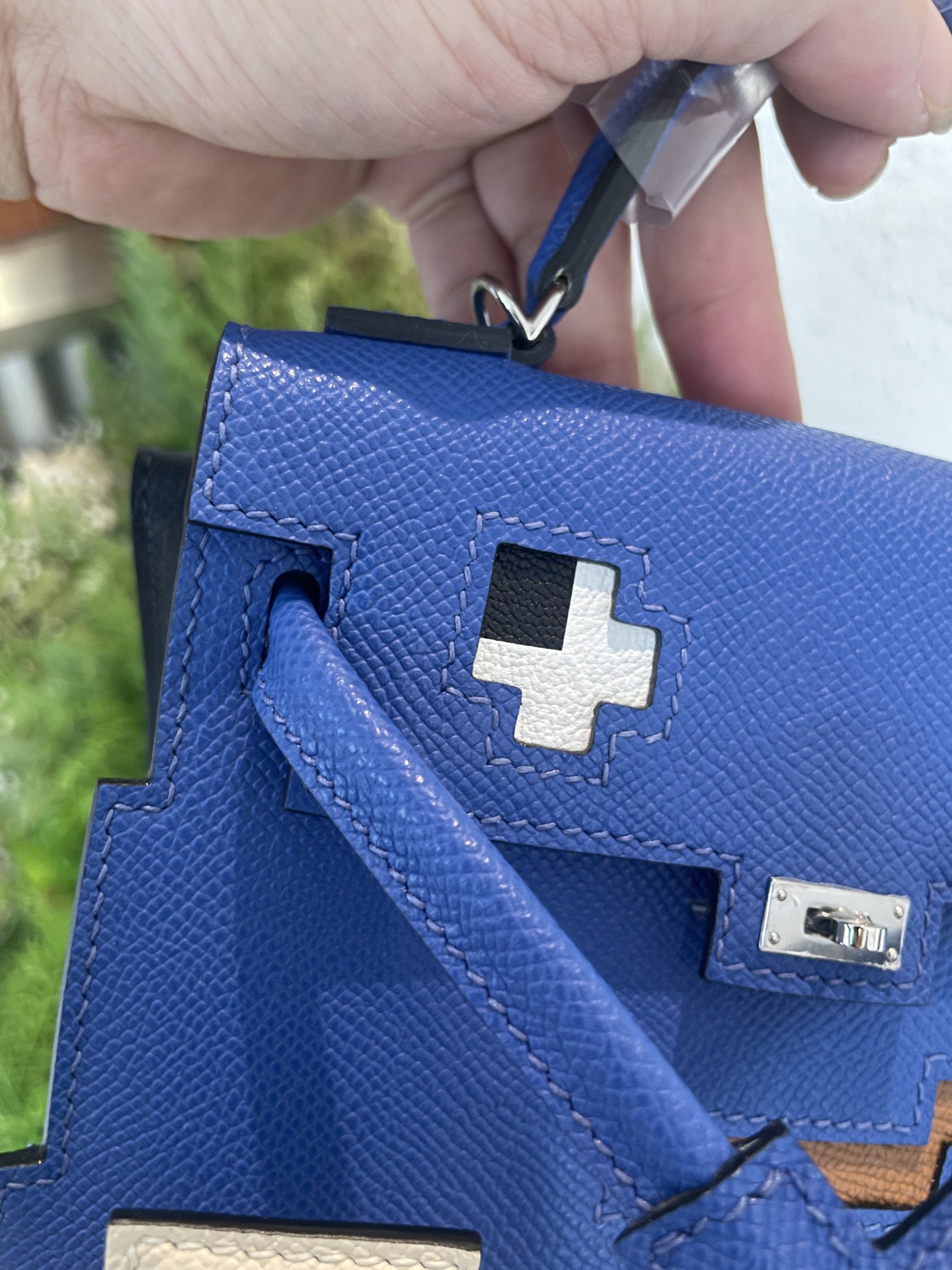 Picture [2]-Hermes mosaic doll bag spot electric blue-high imitation bags