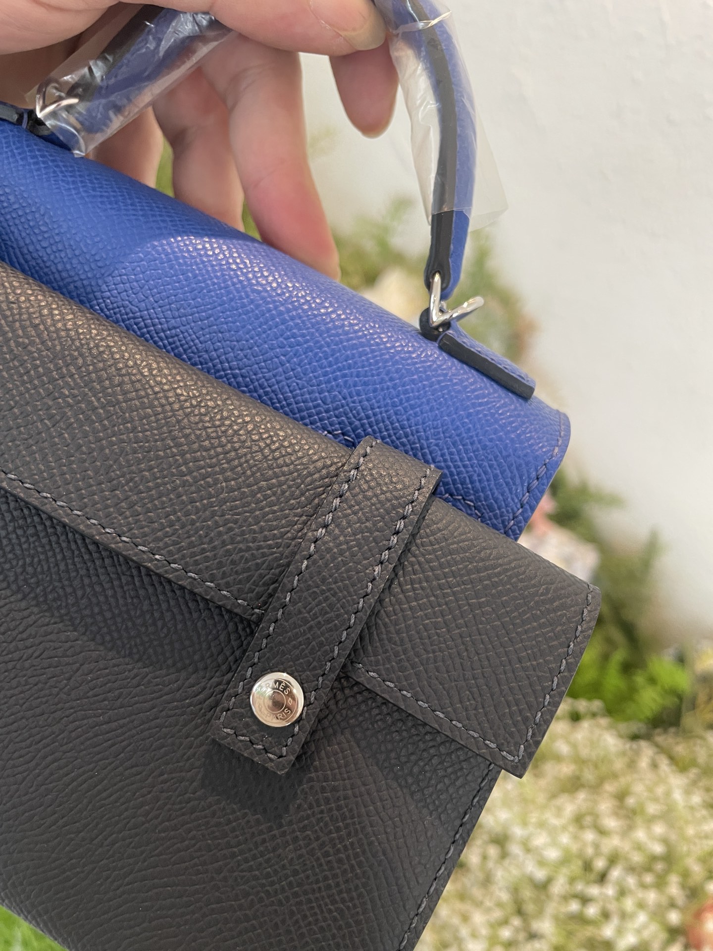 Picture [6]-Hermes mosaic doll bag spot electric blue-high imitation bags