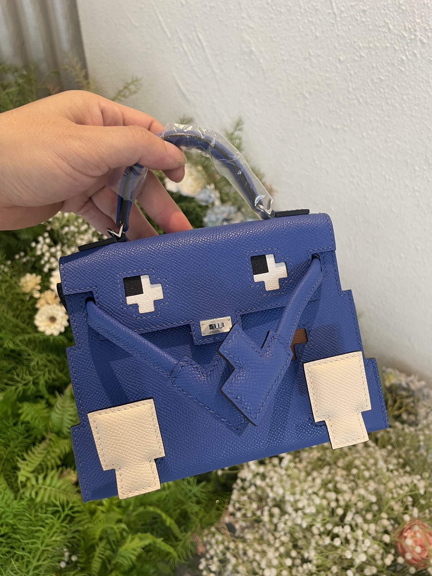 Hermes Mosaic doll bag spot electric blue-high replica bags