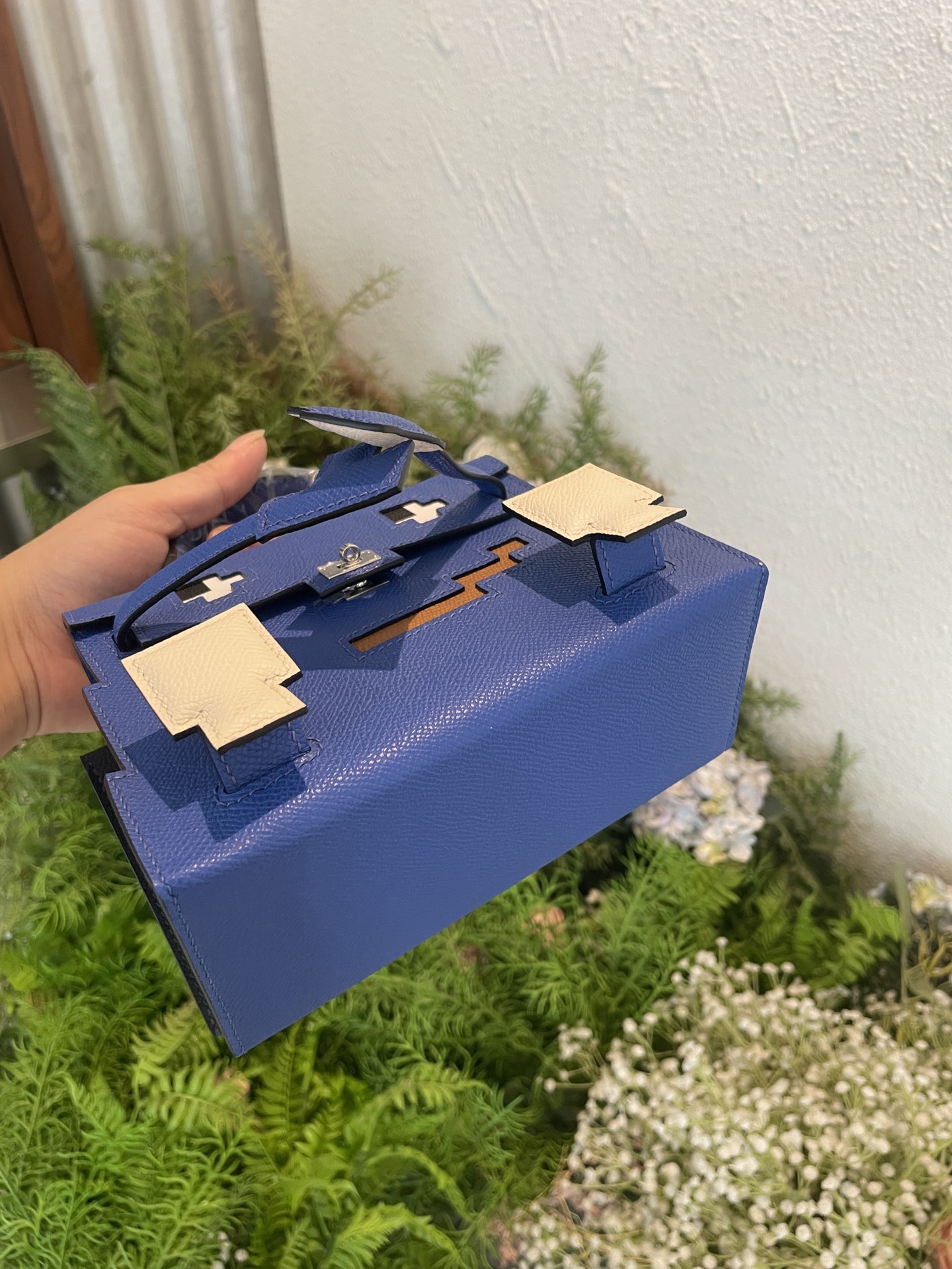 Picture [7]-Hermes mosaic doll bag spot electric blue-high imitation bags