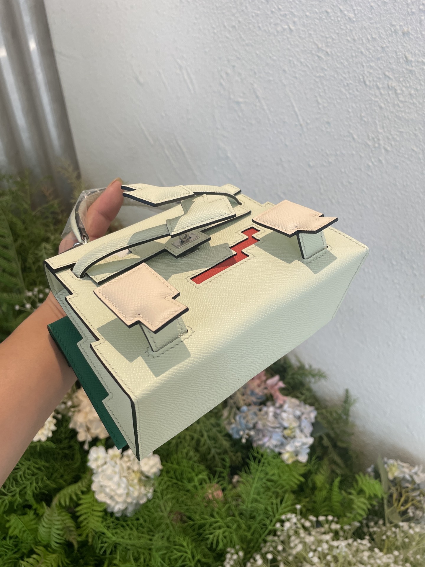 Picture [6]-Hermes mosaic doll bag spot bubble green-high imitation bags