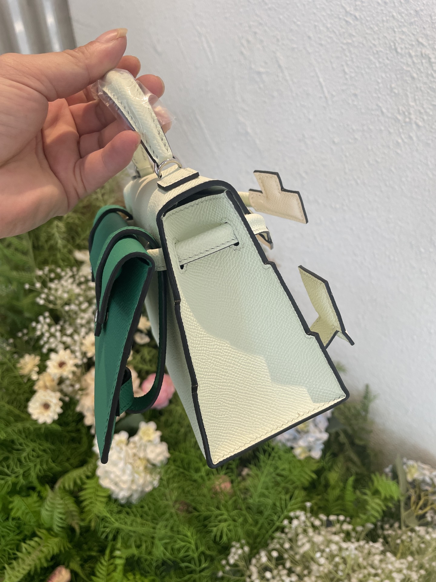 Picture [3]-Hermes mosaic doll bag spot bubble green-high imitation bags