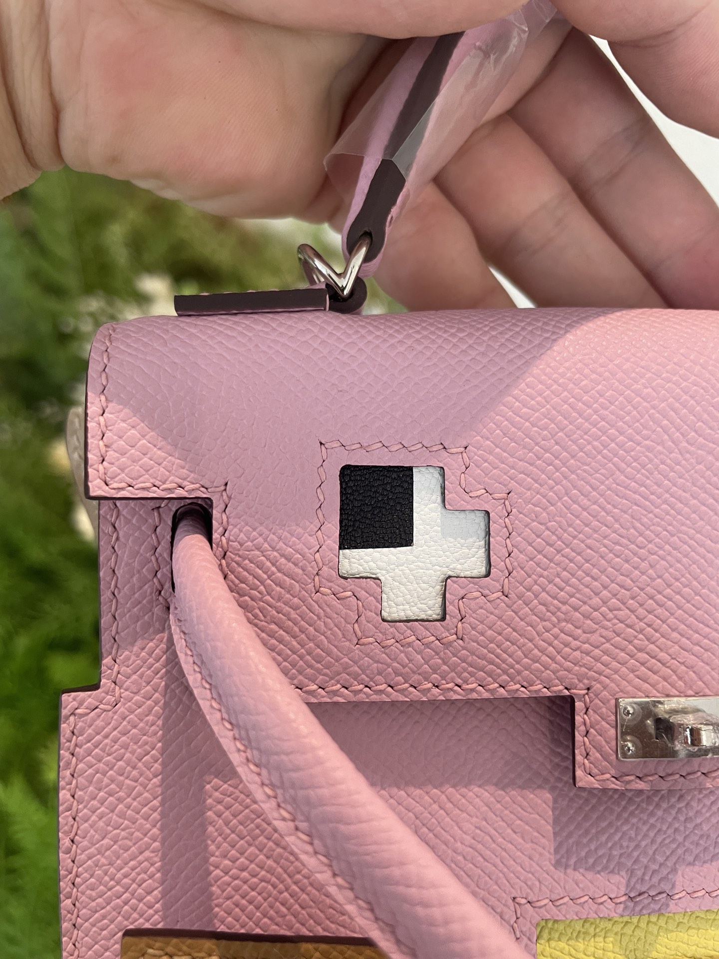 Picture [2]-Hermes mosaic doll bag spot mallow purple-high imitation bags