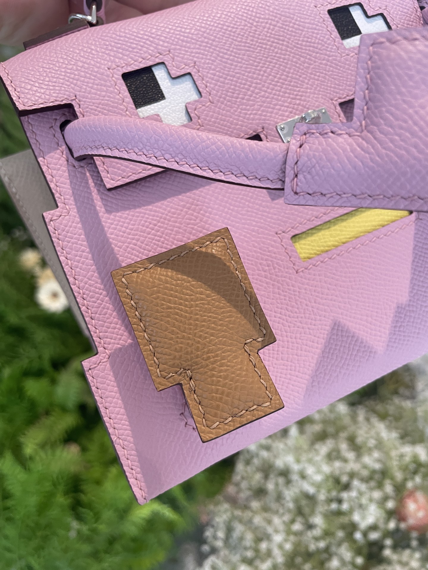 Picture [3]-Hermes mosaic doll bag spot mallow purple-high imitation bags