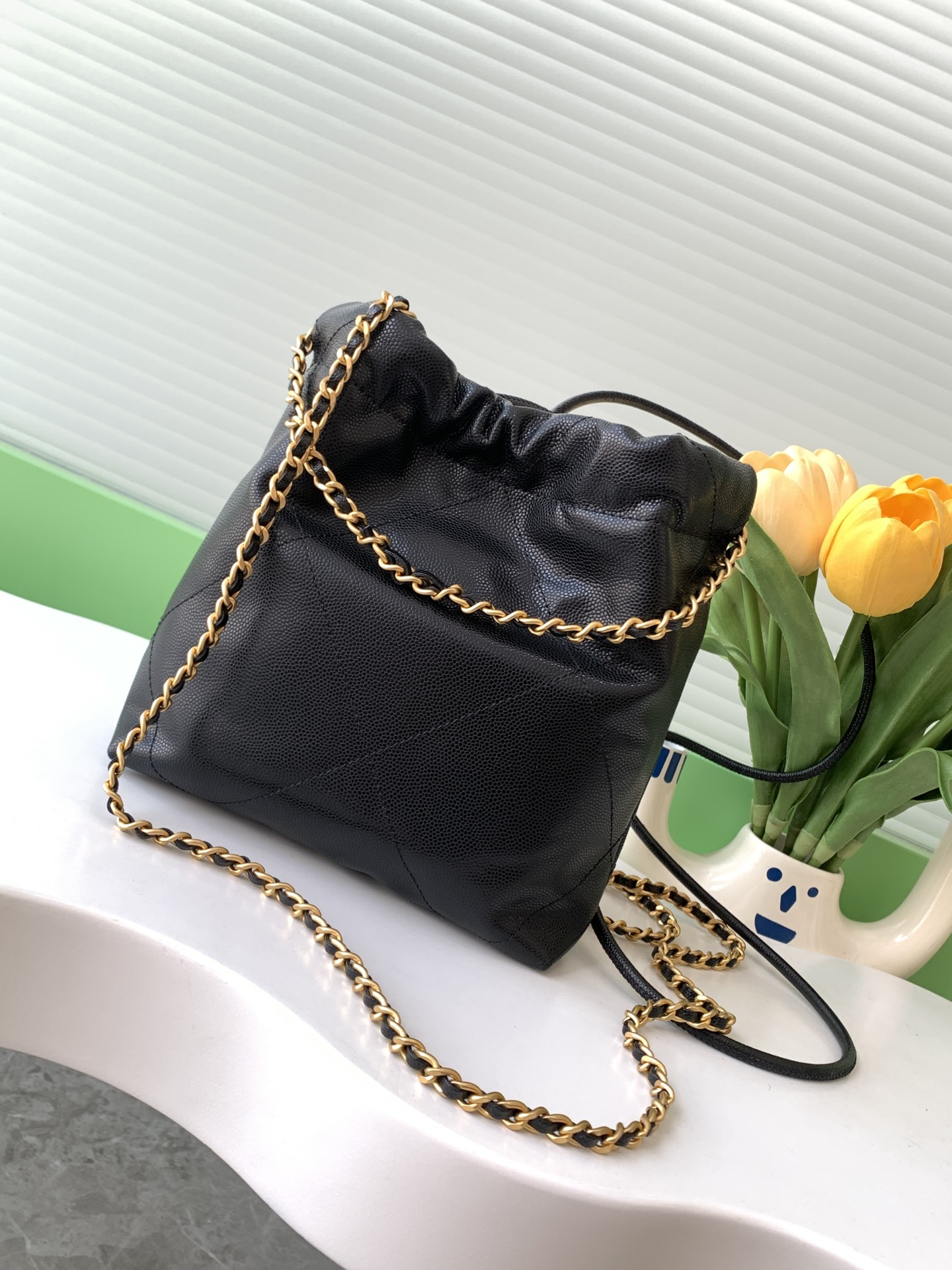 24K ball pattern 22bag mini Chanel Goose bag accessories will always be grass to especially this season's new Minisize22 bag classic black models ♌️ mini version love love love model number AS3980 size 19-20-6cm full set of packaging - high imitation factory