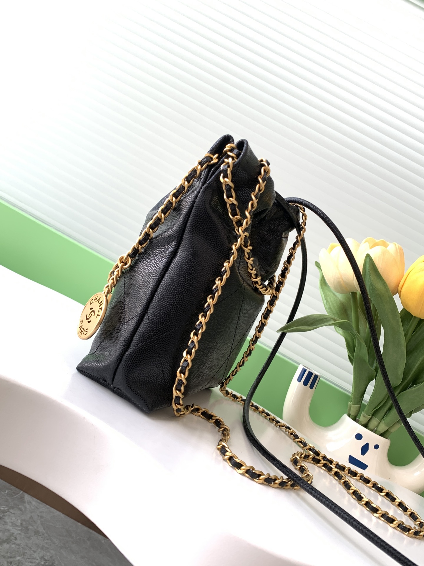 24K ball pattern 22bag mini Chanel Goose bag accessories will always be grass to especially this season's new Minisize22 bag classic black models ♌️ mini version love love love model number AS3980 size 19-20-6cm full set of packaging - high imitation factory
