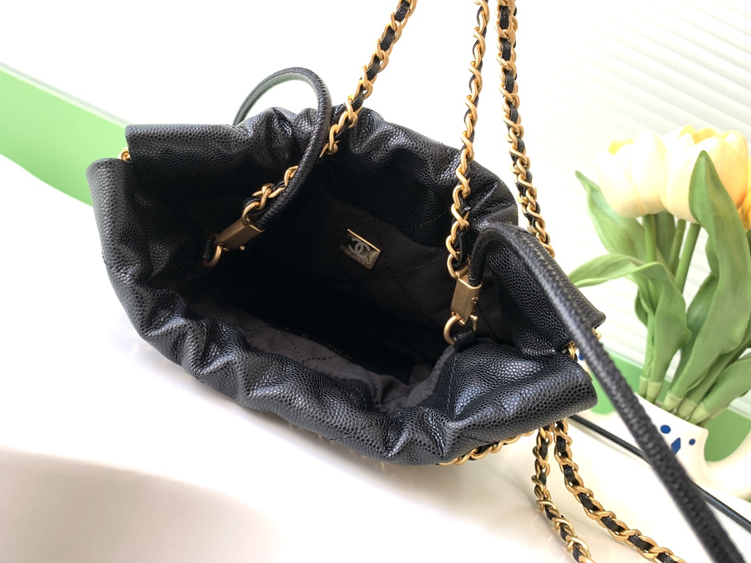 24K ball pattern 22bag mini Chanel Goose bag accessories will always be grass to especially this season's new Minisize22 bag classic black models ♌️ mini version love love love model number AS3980 size 19-20-6cm full set of packaging - high imitation factory