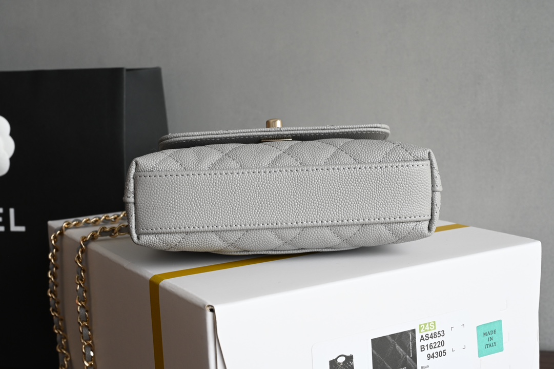 Pictures[1]-CHANEL New 𝟐𝟒𝐊 𝗖𝗼𝗰𝗼𝗛 𝗮𝗻𝗱𝗹𝗲 Ultra 𝐦𝐢𝐧𝐢 Portable  𝗋𝗆𝖻 Purchase ~ always considered the best value for money model multiple compartments pockets design is very user-friendly 〰️ milky teal metaphor for the most classic 𝖼𝗈𝖼 𝗈𝗁𝗁𝖺𝗇𝖽𝗅𝖾 ♥ handle design light gold hardware value sense of bursting ah ❕ leather. "three sheep" small ball cowhide hardware: thick plated 𝟣𝟦𝖪 light gold buckle size: 11.5*14.5*5.5 𝖼𝗆-high imitation factory
