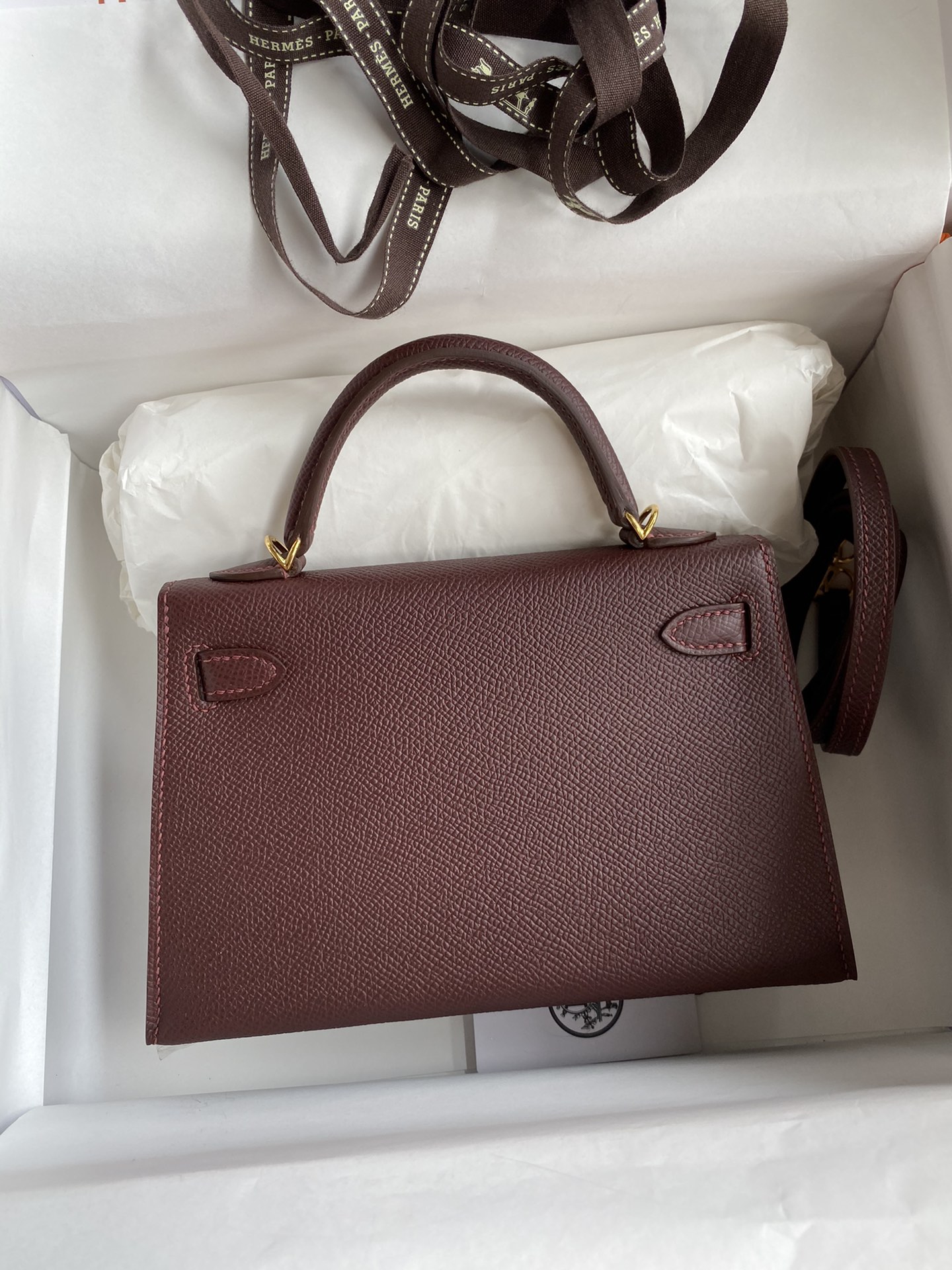 图片[2]-全手缝👉二代Mini Kelly 19cm 进口Epsom皮 爱马仕红 金扣-高仿包包