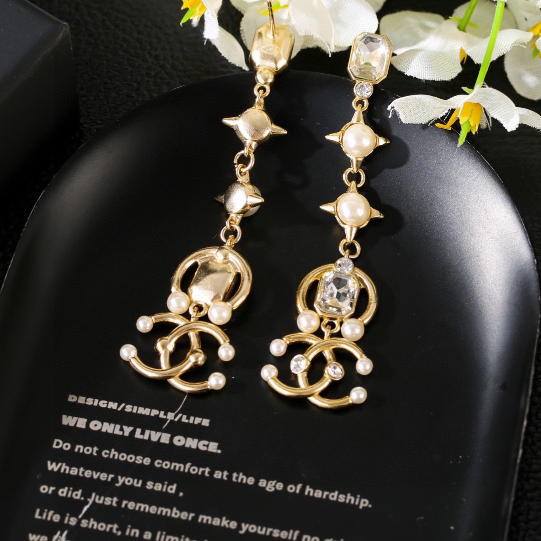 Picture [6]-p100 Chanel earrings ✨ Every detail of the workmanship is very fine This design is very beautiful This section is really super beautiful super fairy Exquisite Miss must-have-high imitation bags