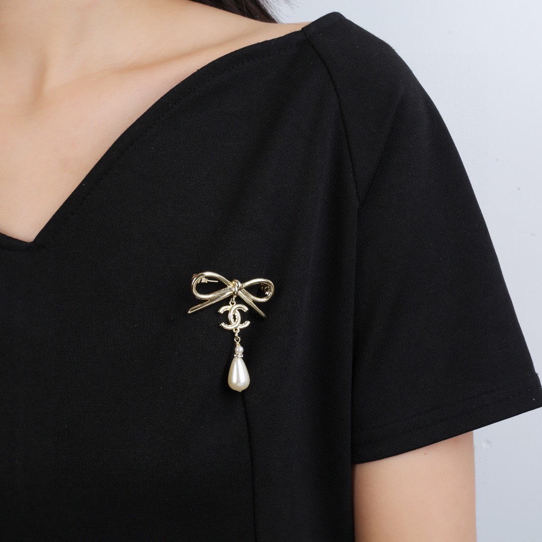 Picture [8]-P80 Chanel Chanel Bow Series Pearl Brooch Don't have the heart of the design of a super perfect fashionable elements to add-High Faux Bags