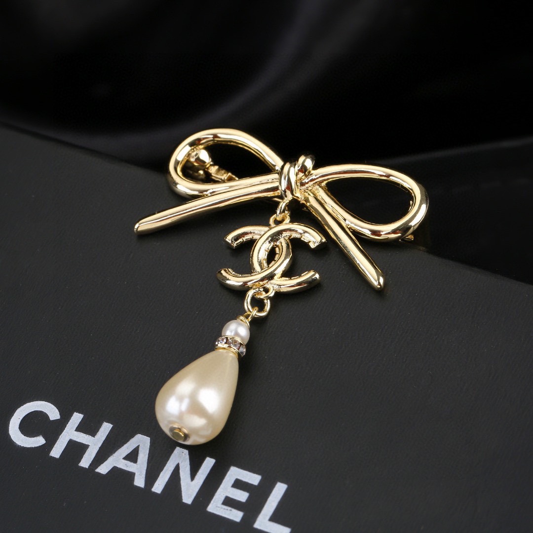 Picture [4]-P80 Chanel Chanel Bow Series Pearl Brooch Don't have the heart of the design of a super perfect fashionable elements to add-High Faux Bags