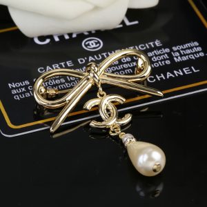 P80 Chanel Chanel bow series pearl brooch Don't have the heart of the design of a super perfect fashionable elements added-High Faux Bags
