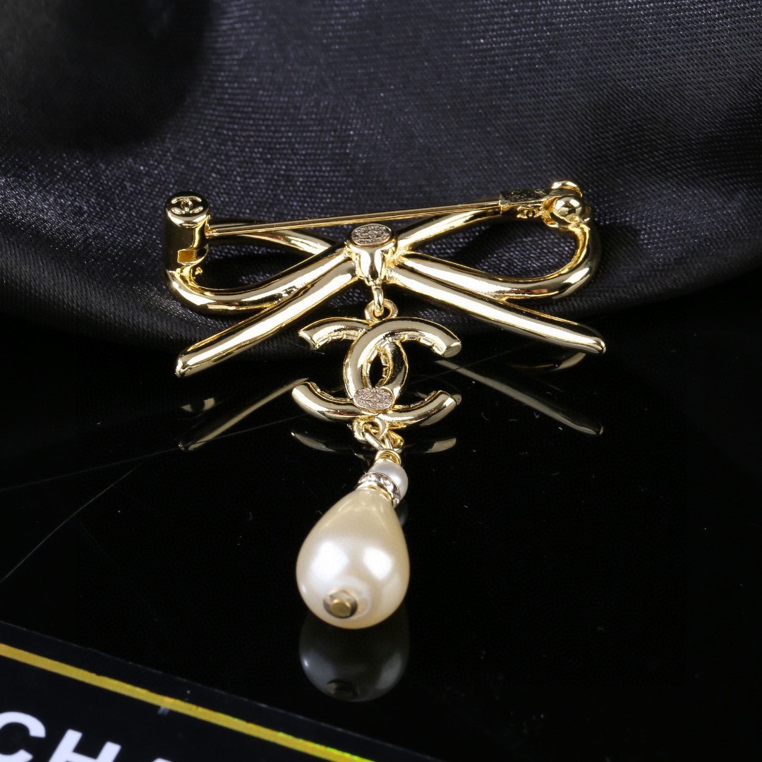 Picture [7]-P80 Chanel Chanel Bow Series Pearl Brooch Don't have the heart of the design of a super perfect fashionable elements to add-High Faux Bags