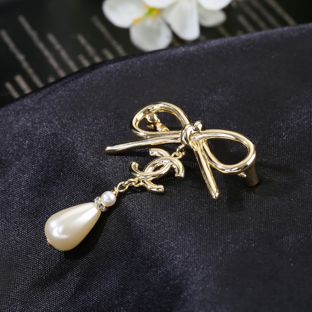 Picture [6]-P80 Chanel Chanel Bow Series Pearl Brooch Don't have the heart of the design of a super perfect fashionable elements to add-High Faux Bags