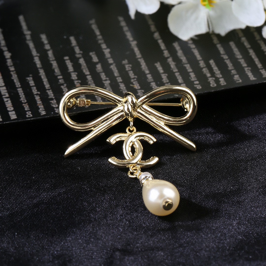 Picture [5]-P80 Chanel Chanel Bow Series Pearl Brooch Don't have the heart of the design of a super perfect fashionable elements to add-High Faux Bags