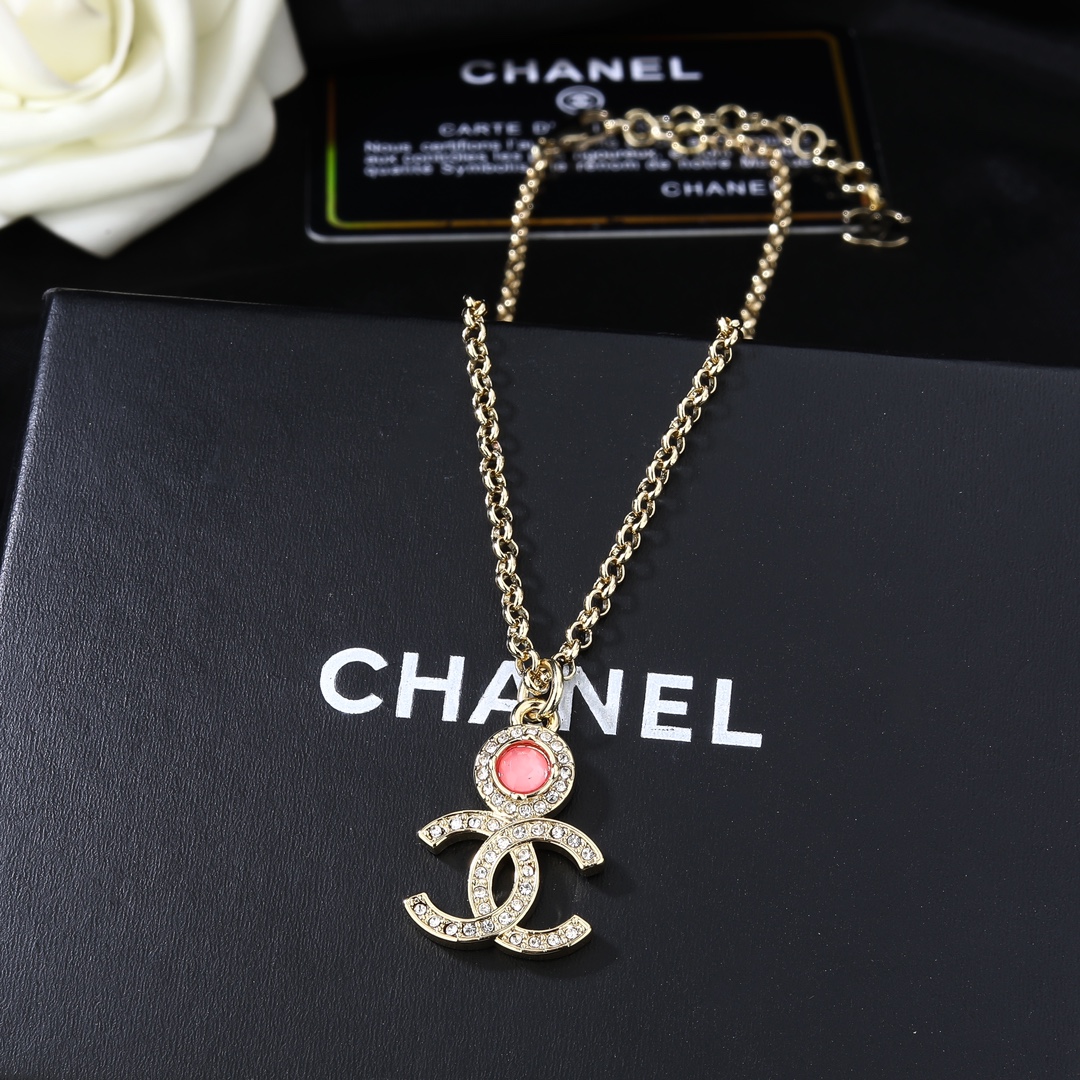 图片[3]-P70 Chanel香奈儿 新品爱心双C项链 太好看了！耳环必备装饰美物 名媛气质、高雅配饰、原版一致黄铜材质-高仿包包