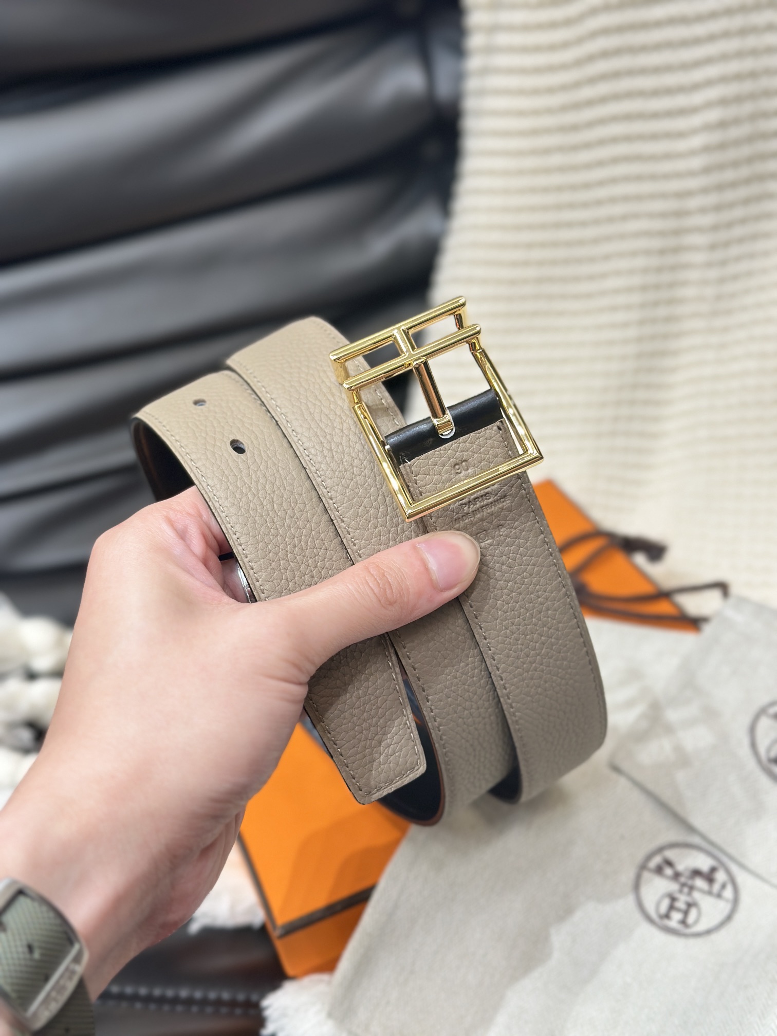 图片[3]-HERMES-NATHAN 32 REVERSIBLE BELT  32MM寬 雙面進口原廠皮-高仿包包