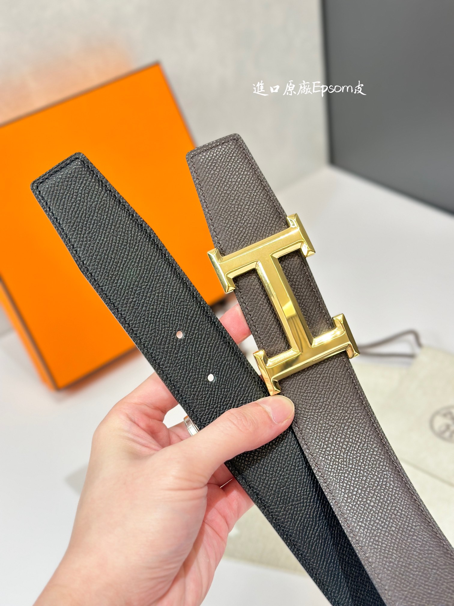 图片[5]-H 5382 BELT BUCKLE & REVERSIBLE LEATHER STRAP 38MM-高仿包包
